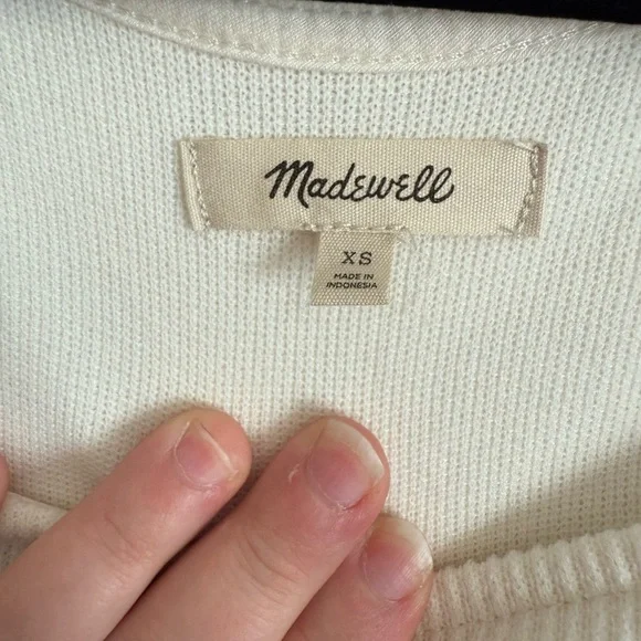 Madewell Ivory Ribbed  Sweater - Picture 3 of 5